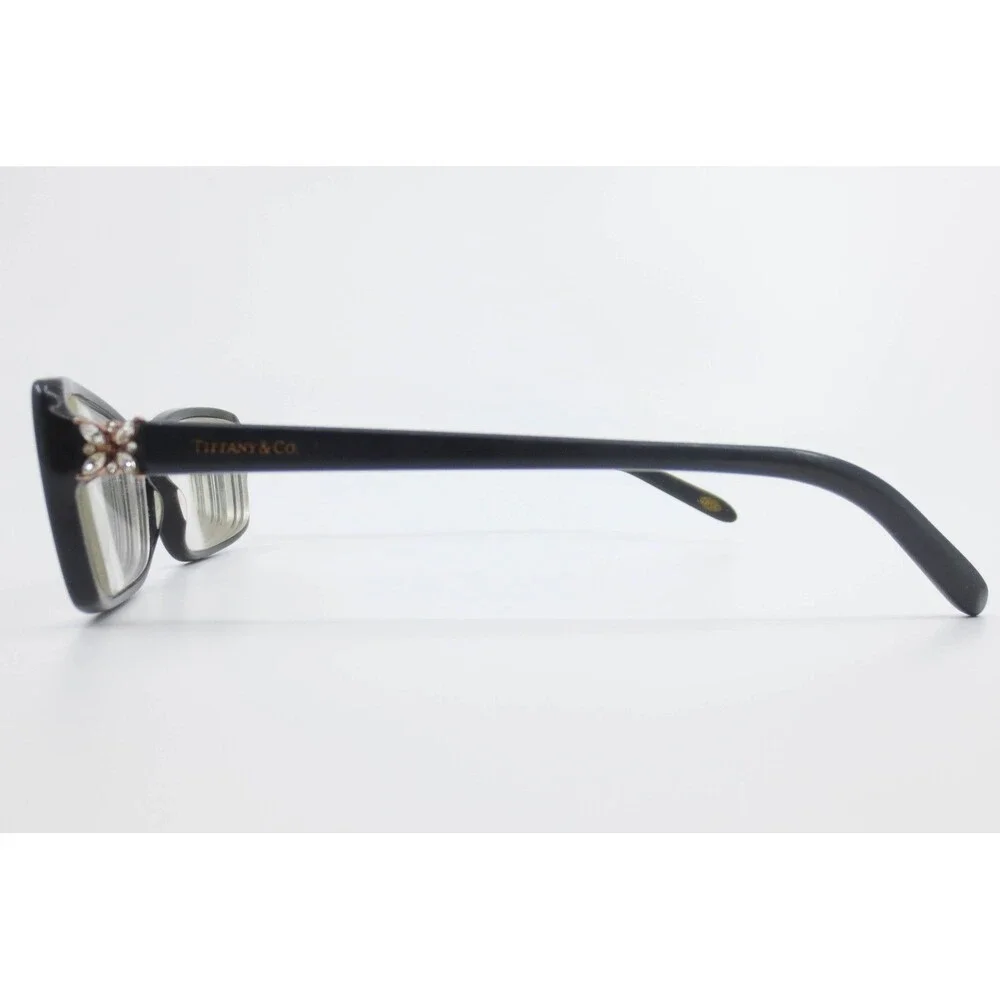 Tiffany & Co TF 2091-B 8211 Black Crystal Flower Rectangular Eyeglasses